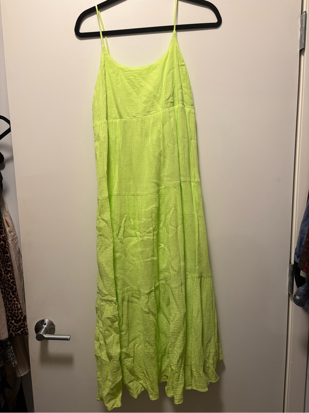 SO Neon Lime Spaghetti Strap Maxi Dress